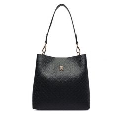 Torebka Tommy Hilfiger. Czarne torebki klasyczne Tommy Hilfiger, bez wzorów, klasyczne, bez dodatków. Za 649.99 zł.