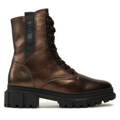 Trapery s.Oliver. Brązowe traperki S.Oliver, bez wzorów, bez obcasa, bez zapięcia. Za 399.99 zł.