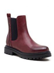 Foreverfolie Sztyblety w kolorze bordowym rozmiar: 37. Czerwone botki Foreverfolie, bez wzorów, sportowe, bez obcasa, bez zapięcia. Za 149.95 zł.