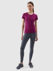 4F Legginsy dzianinowe damskie - szare XS. Szare legginsy 4f, bez wzorów, z bawełny, sportowe, długie. W wyprzedaży za 39.99 zł.