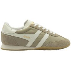 Damskie zamszowe buty sportowe Gola Sprinter. Białe buty treningowe Gola, bez wzorów, ze skóry, bez zapięcia, do biegania. Za 420.50 zł.