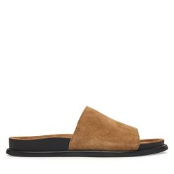 Klapki Vagabond Shoemakers. Brązowe klapki Vagabond Shoemakers, bez wzorów, bez obcasa, bez zapięcia. Za 409.99 zł.