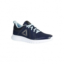 Buty damskie do szybkiego marszu Soft Walk w kolorze niebieskim. Buty treningowe marki Reebok. W wyprzedaży za 79.99 zł.