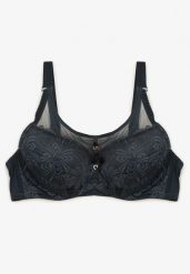 Ciemnozielony Koronkowy Biustonosz Full Cup Ozdobiony Cyrkoniami Helleboria. Zielone biustonosze Renee, bez wzorów, z koronki. W wyprzedaży za 35.99 zł.