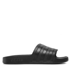 Klapki adidas. Czarne klapki adidas, bez wzorów, sportowe, bez obcasa, bez zapięcia. Za 119.99 zł.