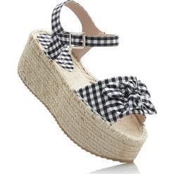 Espadryle na koturnie bonprix czarno-biały w kratkę vichy. Espadryle marki Kazar. Za 37.99 zł.