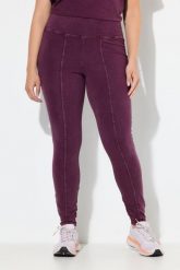 Damskie Legginsy styl vintage wąskie nogawki wysoki stan kieszeń. Czerwone legginsy Ulla Popken, bez wzorów, z bawełny, vintage. Za 239.99 zł.