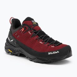Buty trekkingowe damskie Salewa Alp Trainer 2 GTX. Czerwone trekkingi Salewa, bez wzorów, z gore-texu, bez zapięcia, trekkingowe, gore-tex. Za 919.99 zł.