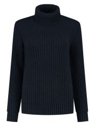 TRAVELIN' Sweter "Boda" w kolorze granatowym rozmiar: L. Niebieskie swetry Travelin', l, bez wzorów, z wełny, bez ramiączek. Za 282.99 zł.