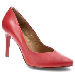 Czerwone Czółenka Clasicco Damskie Eleganckie Obuwie. Czerwone czółenka Clasicco, bez wzorów, ze skóry, eleganckie, bez obcasa, na obcasie, bez zapięcia. Za 259.00 zł.