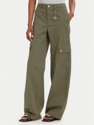 MICHAEL Michael Kors Spodnie cargo MT631013X6 Beżowy ciemny Wide Leg. Brązowe spodnie materiałowe MICHAEL Michael Kors, bez wzorów, z bawełny. Za 879.99 zł.