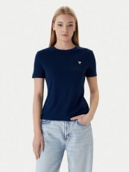 Guess T-Shirt V6RI17 KD741 Granatowy Regular Fit. Niebieskie t-shirty Guess, xxs, z aplikacjami, z bawełny, bez kołnierzyka, bez ramiączek. Za 179.99 zł.