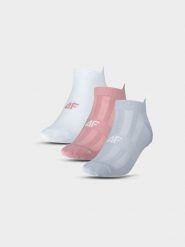 4F Skarpetki treningowe przed kostkę (3-pack) damskie - białe 35-38. Białe skarpetki 4f, bez wzorów, z elastanu. Za 44.99 zł.