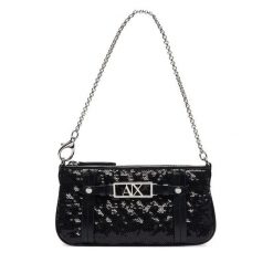 Torebka Armani Exchange. Czarne kopertówki Armani Exchange, bez wzorów, bez dodatków. Za 479.99 zł.