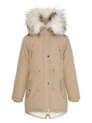 HULABALU Parka "Hunty" w kolorze beżowym rozmiar: 122/128. Brązowe płaszcze HULABALU, bez wzorów, bez kaptura. Za 252.99 zł.