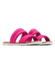 Sorel Skórzane klapki "Ella II" w kolorze różowym rozmiar: 37,5. Różowe klapki Sorel, bez wzorów, klasyczne, z otwartym noskiem, bez obcasa, bez zapięcia. Za 165.99 zł.