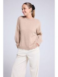 Maison Héritage Cashmere Kaszmirowy sweter w kolorze beżowym rozmiar: L/XL. Brązowe swetry Maison Héritage Cashmere, l, bez wzorów, z kaszmiru, bez ramiączek. Za 655.78 zł.