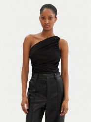 PINKO Top 105048 A2F1 Czarny Slim Fit. Czarne topy Pinko, m, bez wzorów, z syntetyku, bez kołnierzyka, bez ramiączek. Za 549.99 zł.