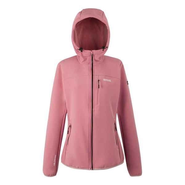 Kurtka damska softshell przeciwdeszczowy Ossek. Czerwone kurtki przeciwdeszczowe Regatta, bez wzorów, z materiału, bez kaptura, trekkingowe. W wyprzedaży za 249.99 zł.
