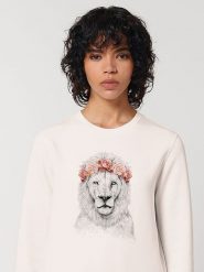 WOOOP Bluza "Festival Lion Spring" w kolorze kremowym rozmiar: XXL. Brązowe bluzy Wooop, xxl, bez wzorów, z bawełny, bez ramiączek, bez kaptura. Za 152.99 zł.
