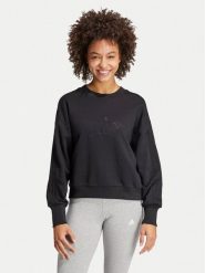 Adidas Bluza ALL SZN French Terry 3-Stripes JI9100 Czarny Loose Fit. Czarne bluzy adidas, s, bez wzorów, z bawełny, bez kaptura. Za 169.99 zł.
