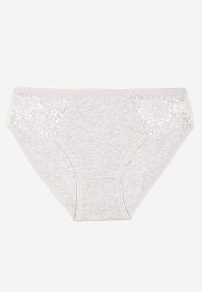 Jasnoszare Majtki z Bawełny Figi Ozdobione Koronką Talirinae. Szare figi Renee, bez wzorów, z bawełny. Za 4.99 zł.