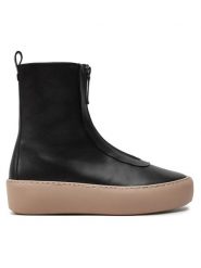 HÖGL Botki 8-100250 Czarny. Czarne botki Högl, bez wzorów, ze skóry, bez obcasa, na płaskiej podeszwie, bez zapięcia. Za 579.99 zł.