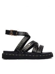 Patrizia Pepe Sandały PPJ397.31 Czarny. Czarne sandały Patrizia Pepe, bez wzorów, ze skóry, bez obcasa, na płaskiej podeszwie, bez zapięcia. Za 489.99 zł.