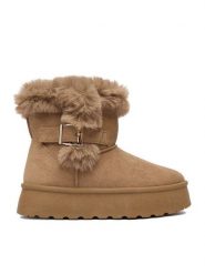 JENNY Botki CEO-WSX23-15 Beżowy. Brązowe śniegowce Jenny, bez wzorów, z materiału, bez zapięcia. Za 139.99 zł.