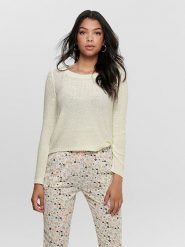 ONLY Sweter w kolorze kremowym rozmiar: XL. Brązowe swetry ONLY, xl, bez wzorów, ze splotem, bez ramiączek. Za 70.24 zł.