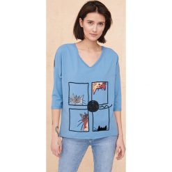 T-Shirt Damski A Ku Ku BS Fated Denim. T-shirty blue shadow, bez wzorów, z bawełny, bez kołnierzyka, bez ramiączek. W wyprzedaży za 84.95 zł.