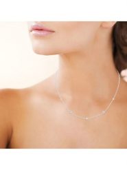 L'atelier précieux Srebrny naszyjnik z cyrkoniami - dł. 45 cm rozmiar: onesize. Szare naszyjniki l'Atelier precieux, z materiału, z cyrkonią, srebrne. Za 215.95 zł.