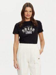 Guess T-Shirt V5RI06 I3Z14 Czarny Regular Fit. Czarne t-shirty Guess, s, z aplikacjami, z bawełny, bez kołnierzyka, bez ramiączek. Za 109.99 zł.