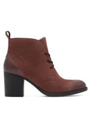 Lasocki Trzewiki WI23-RUTH-04 Bordowy. Czerwone botki Lasocki, bez wzorów, z nubiku, bez obcasa, na słupku, bez zapięcia. Za 169.99 zł.