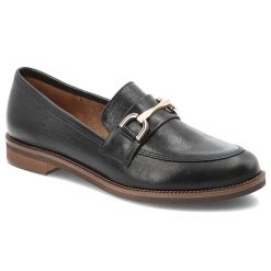 Czarne Półbuty Armodo Stylowe Wsuwane Obuwie Damskie. Czarne półbuty wsuwane Armodo, z aplikacjami, ze skóry, eleganckie, bez obcasa. Za 429.00 zł.