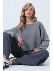 Trend Alaçatı Stili Bluza w kolorze szarym rozmiar: M. Szare bluzy Trend Alaçatı Stili, m, bez wzorów, bez kaptura. Za 230.99 zł.