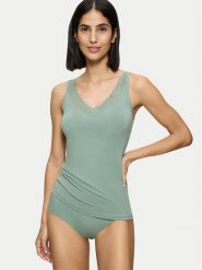 Triumph Top Feel Of Modal 10221637 Zielony Slim Fit. Zielone koszule nocne Triumph, m, bez wzorów, bez ramiączek. Za 79.99 zł.