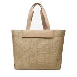 Torebka Calvin Klein. Brązowe shopper bag Calvin Klein, bez wzorów, bez dodatków. Za 379.99 zł.