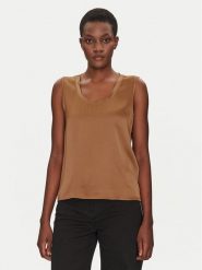 ViCOLO Bluzka TD0006 Brązowy Relaxed Fit. Brązowe bluzki ViCOLO, s, bez wzorów, z wiskozy, bez kołnierzyka, bez ramiączek. Za 119.99 zł.