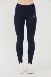 EA7 Granatowe damskie legginsy z małym logo, Rozmiar S. Niebieskie legginsy EA7 Emporio Armani, bez wzorów. W wyprzedaży za 266.99 zł.