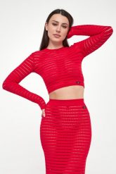Top damski z dzianiny ELISABETTA FRANCHI. Topy Elisabetta Franchi, bez wzorów, z dzianiny, bez kołnierzyka, bez ramiączek. W wyprzedaży za 1,207.20 zł.