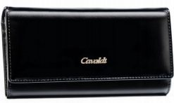 Portfel damski 4U Cavaldi czarny PX24-20-BL. Czarne portfele 4U Cavaldi, bez wzorów, ze skóry ekologicznej. Za 51.99 zł.
