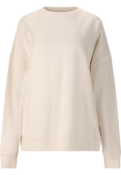 Oversized bluza z okrągłym dekoltem dla kobiet Athlecia Gidon. Szare bluzy Athlecia, uniwersalny, bez wzorów, z bawełny, eleganckie, bez ramiączek, bez kaptura. Za 216.50 zł.