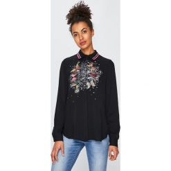 Desigual - Koszula. Czarne koszule Desigual, s, z aplikacjami, z materiału, casualowe, bez kołnierzyka, bez ramiączek. W wyprzedaży za 219.90 zł.