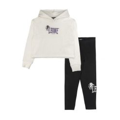 Zestaw zimowy Leone 1947 Lavender Mädchen, bluza z kapturem i legginsy. Białe bluzy LEONE 1947 APPAREL, na zimę, m, bez wzorów, z bawełny, sportowe, bez ramiączek, z kapturem. W wyprzedaży za 117.88 zł.