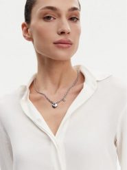 Guess Naszyjnik JUBN05 216JW Srebrny. Szare naszyjniki Guess, z tworzywa sztucznego, metalowe. Za 149.99 zł.