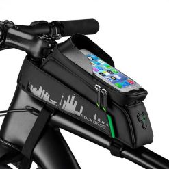 Sakwa rowerowa Rockbros na ramę. Czarne torebki klasyczne ROCKBROS, bez wzorów, sportowe, bez dodatków. W wyprzedaży za 75.00 zł.