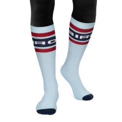 Skarpety narciarskie retro Siroko Albulapass Light Blue. Niebieskie skarpetki SIROKO, bez wzorów, narciarskie. Za 63.00 zł.