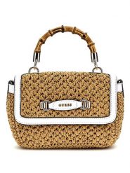 Guess Torebka w kolorze beżowym - 27 x 13 x 6 cm rozmiar: onesize. Brązowe torebki klasyczne Guess, z aplikacjami, z materiału, przez ramię, bez dodatków. Za 436.90 zł.