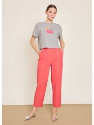 BGN Spodnie w kolorze koralowym rozmiar: 38. Czerwone spodnie materiałowe BGN, bez wzorów, z materiału. Za 108.99 zł.